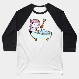 Unicorn takes bath in bathtub Baseball T-Shirt